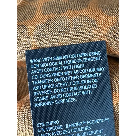 Whistles Dress Womens Small Smudge Animal Frill Sack Leopard Tan Black Mob Wife - Picture 8 of 9